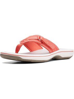 Women's Bright Coral Synthetic Thong Open Toe Breeze Sea Flip-Flop Casual Shoes